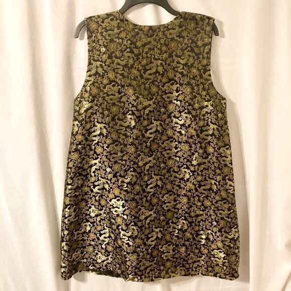 The Planet M Elegant Chinese Vest with Golden Dragon Embroidery - Picture 5 of 9